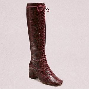 Kate Spade burgundy snakeskin boots